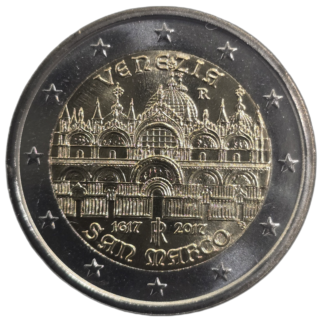 2 euros conmemorativa 400° Aniversario de la finalización de la Basílica de San Marcos en Venecia Año 2017